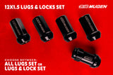 MUGEN RACING NUT SET [ALL LUGS OR/ LUGS & LOCKS] - M12XP1.5, L=40MM,17HEX